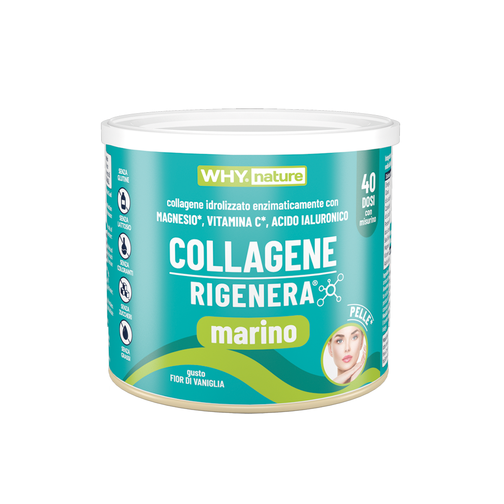 Why Nature Collagene Rigenera Marino 228g Fior di Vaniglia Collagene Idrolizzato per Pelle Ossa e Cartilagini