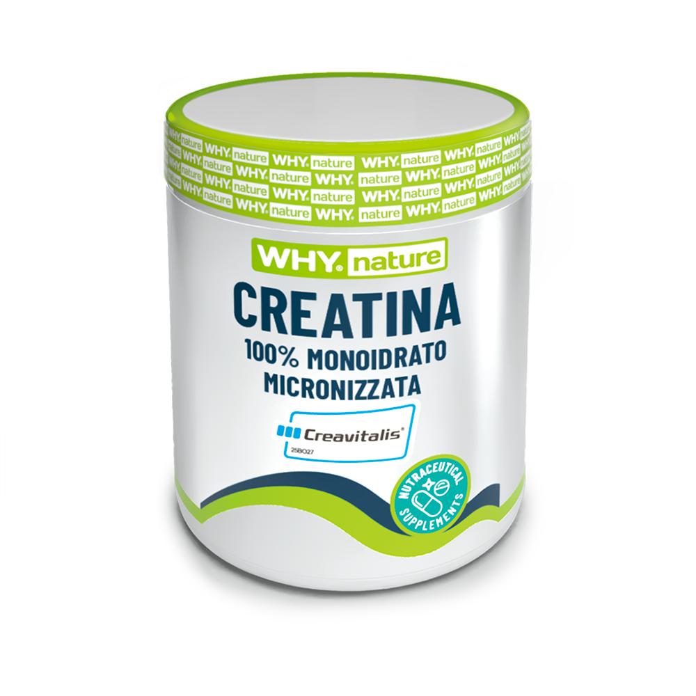 Why Nature Creatina 100% Monoidrato Micronizzata 200 g Neutro Creavitalis per Energia Recupero e Massa