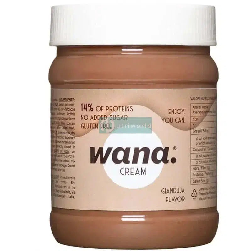 Wana Cream 250g Gianduia Crema Spalmabile Proteica Zero Keto per Colazione o Spuntino-NutriWorld.it