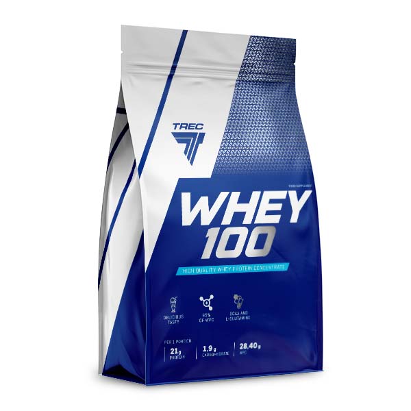 Trec Whey 100 900g Vaniglia Proteine Concentrate in Polvere per Massa e Recupero