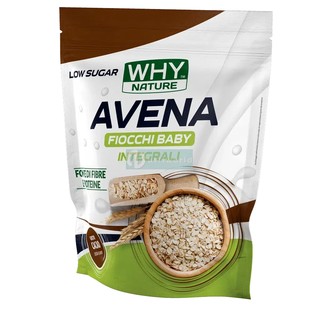 Why Nature Avena Fiocchi Baby 1 kg Cacao Cioccolato Integrali Ridotti Zuccheri-NutriWorld.it