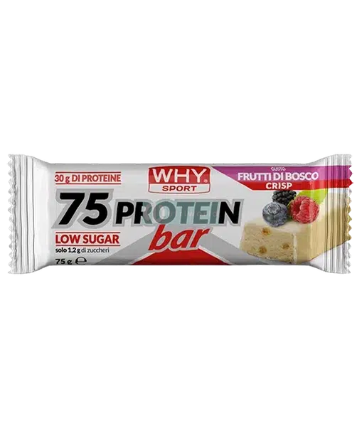 Why Sport 75 Protein Bar 75g Frutti di Bosco Crisp Barretta Proteica Ridotti Zuccheri-NutriWorld.it