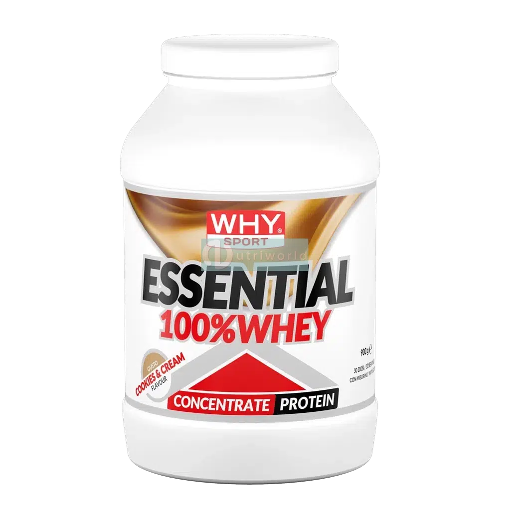 Why Sport Essential 100% Whey 900g Cookies Biscotto Concentrate in Polvere-NutriWorld.it