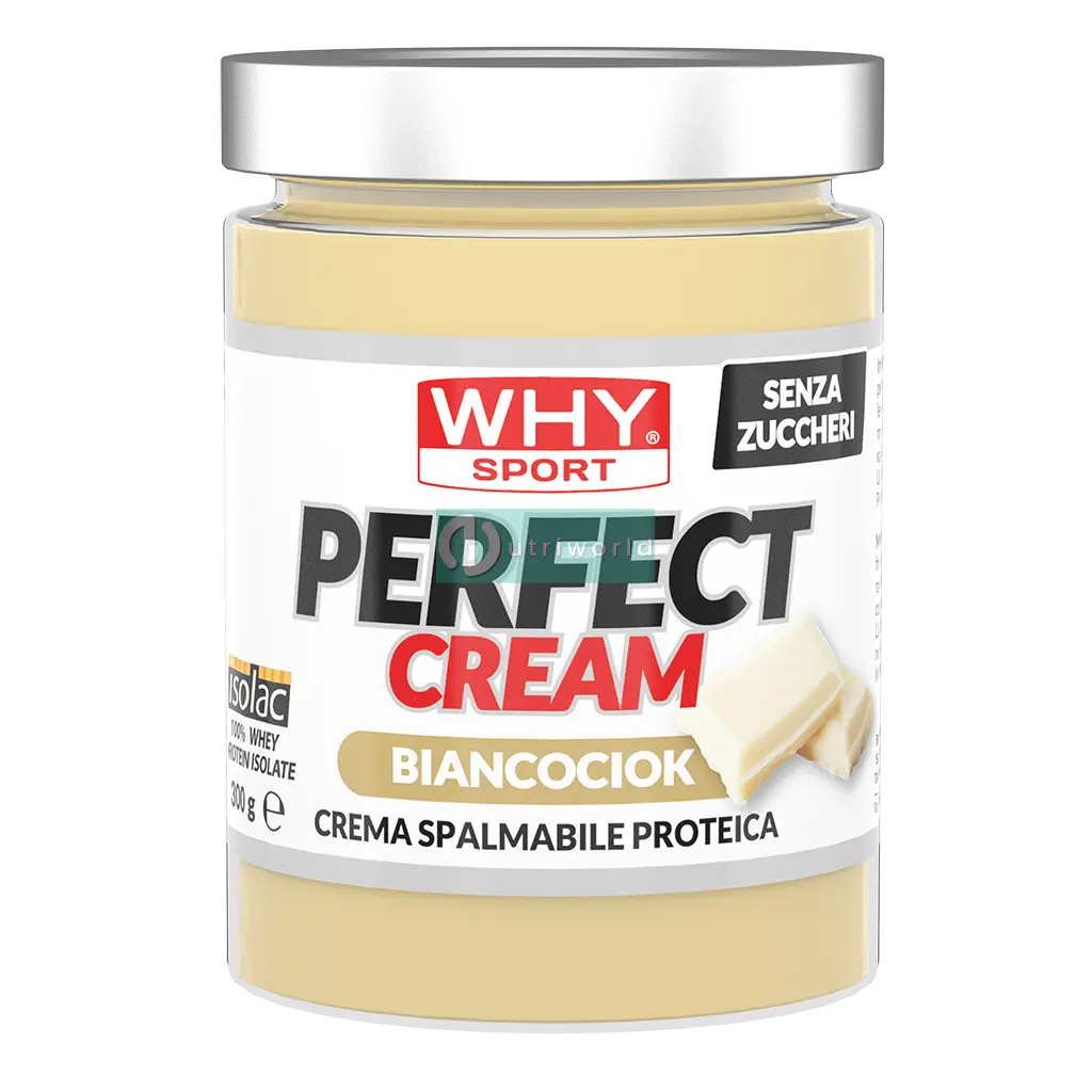 Why Sport Perfect Cream 300 g Bianco Ciok Cioccolato Crema Spalmabile Proteica Zero per Colazione e Snack Why Sport