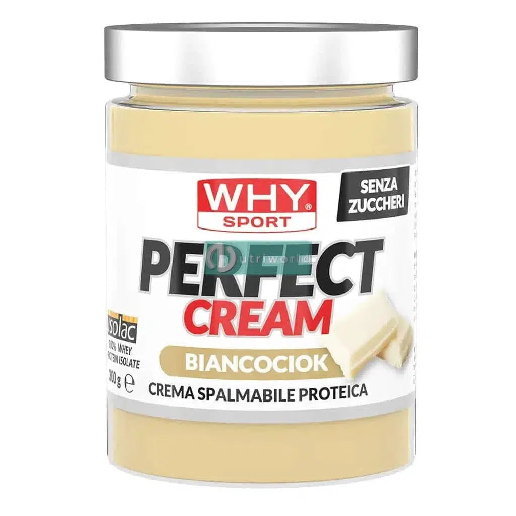 Why Sport Perfect Cream 300 g Bianco Ciok Cioccolato Crema Spalmabile Proteica Zero per Colazione e Snack-NutriWorld.it