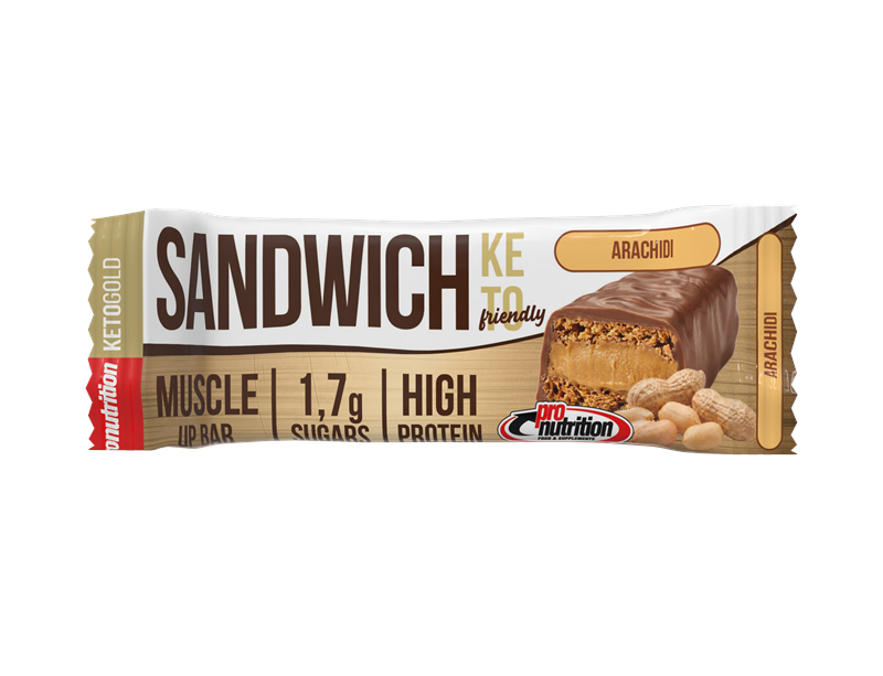 Pronutrition Sandwich Keto 57g Arachidi Biscotto Ripieno Keto per Colazione o Snack