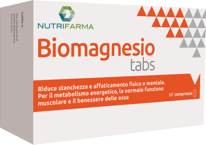 Nutrifarma Biomagnesio Tabs 60 Compresse Magnesio Pidolato in Polvere per Stanchezza e Affaticamento