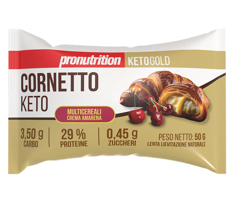 Pronutrition Cornetto Keto Multicereali 50g Crema Amarena per Colazione Keto