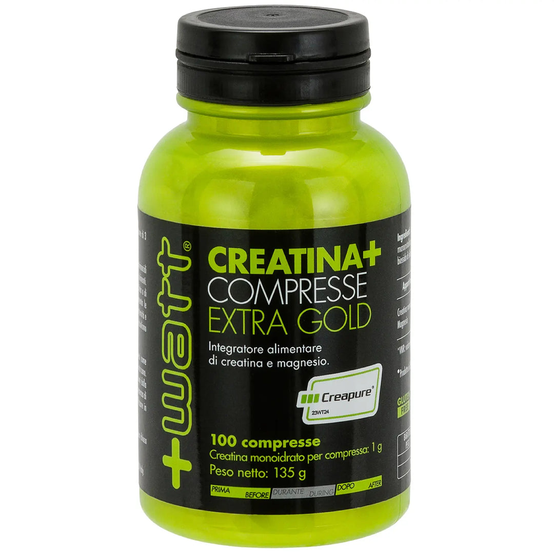 +Watt Creatina+ Extragold 100 Compresse Creapure per Energia Recupero e Massa