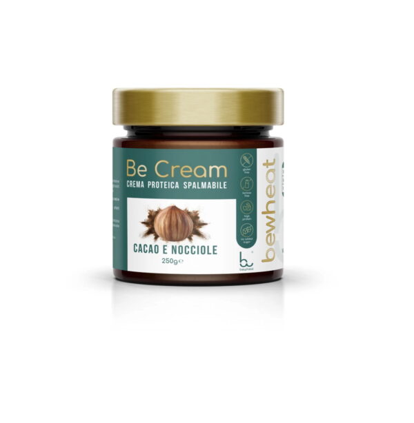 Bewheat Be Cream 250g Cacao e Nocciole Crema Proteica Spalmabile per Colazione o Spuntino