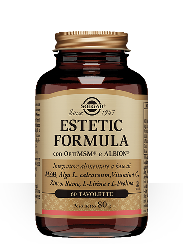 Solgar Estetic Formula 60 Capsule con MSM, Vit. C, Zinco, Rame per Capelli, Pelle e Unghie