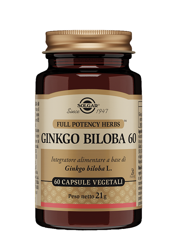 Solgar Ginkgo Biloba 60 60 Capsule Vegetali funzioni antiossidanti e cognitive