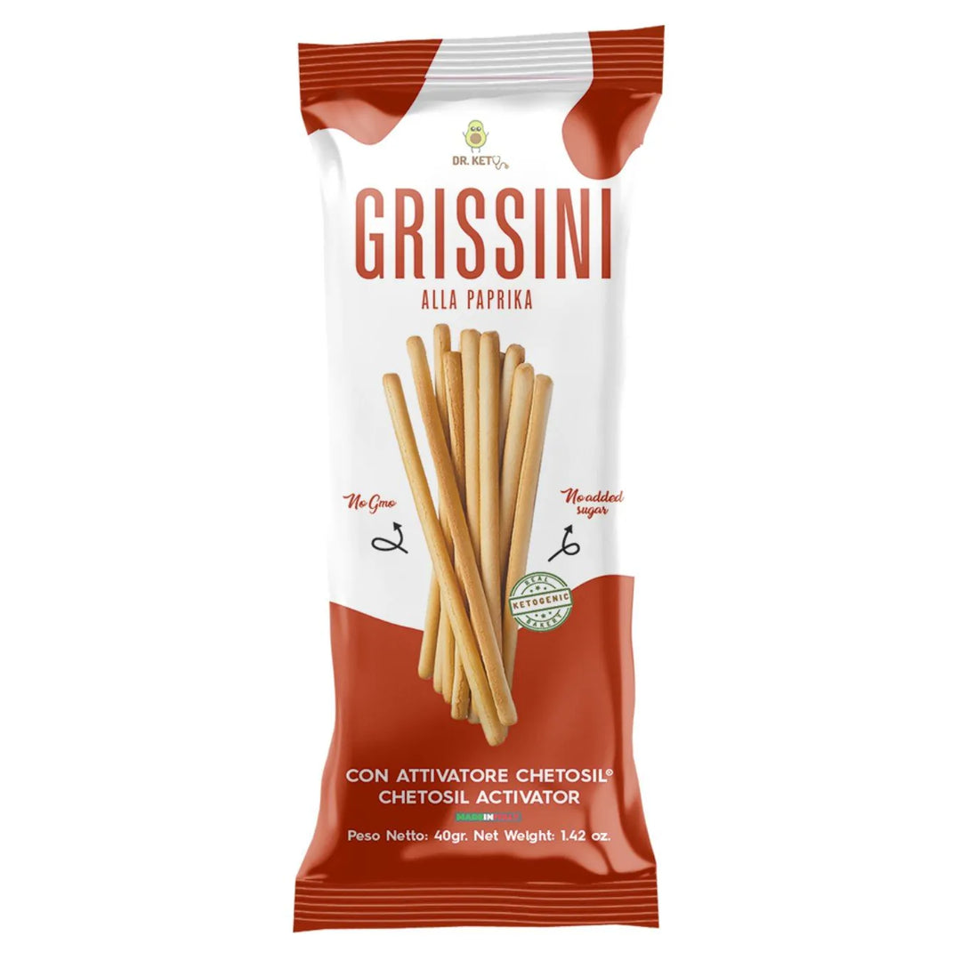 Dr Keto Grissini 40g Paprika Grissini senza zuccheri per Snack Keto