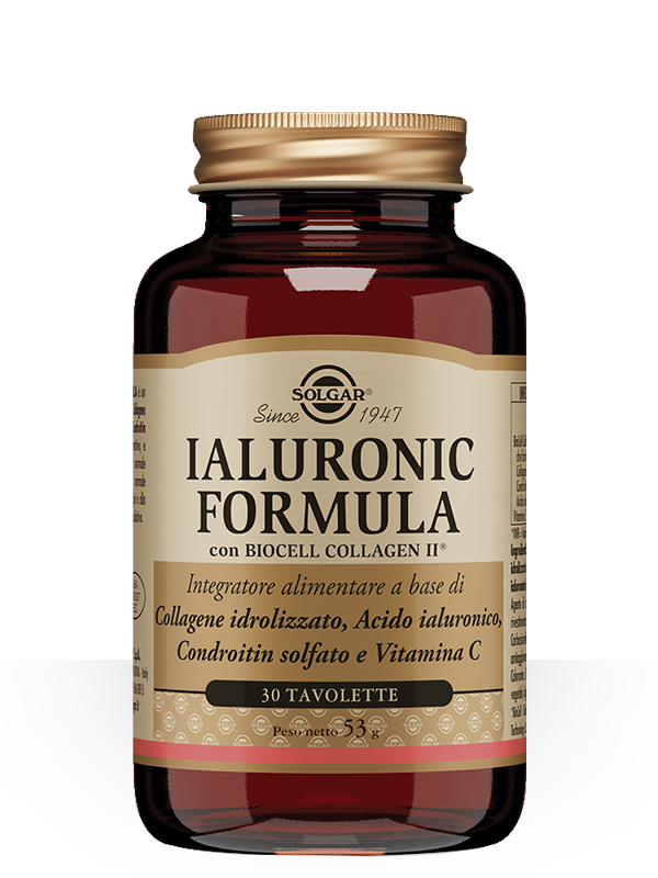 Solgar Ialuronic Formula 30 Capsule per la normale funzione della pelle e delle cartilagini.