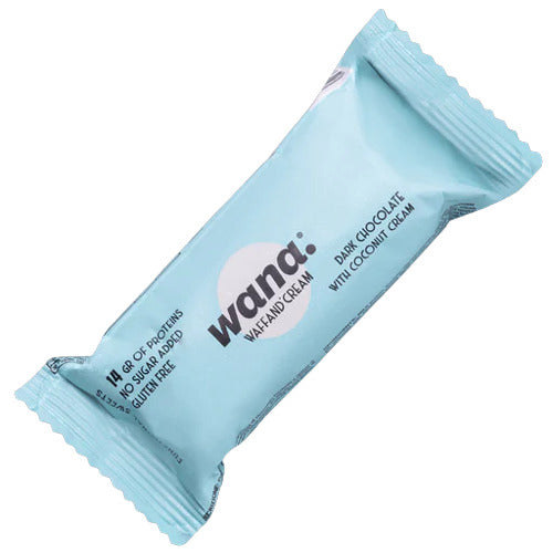 Wana Waffand' Cream 43g Dark Chocolate Coconut Cocco Fondente Barretta Proteica Wafer Zero Snack Keto - NutriWorld.it