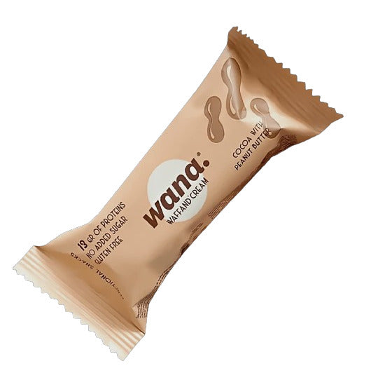 Wana Waffand' Cream 43g Chocolate Peanut Cioccolato Arachidi Barretta Proteica Wafer Zero Snack Keto Wana