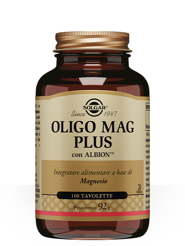 Solgar Oligo Mag Plus 100 Capsule a base di Magnesio per Funzioni Muscolari e Riduzione Fatica
