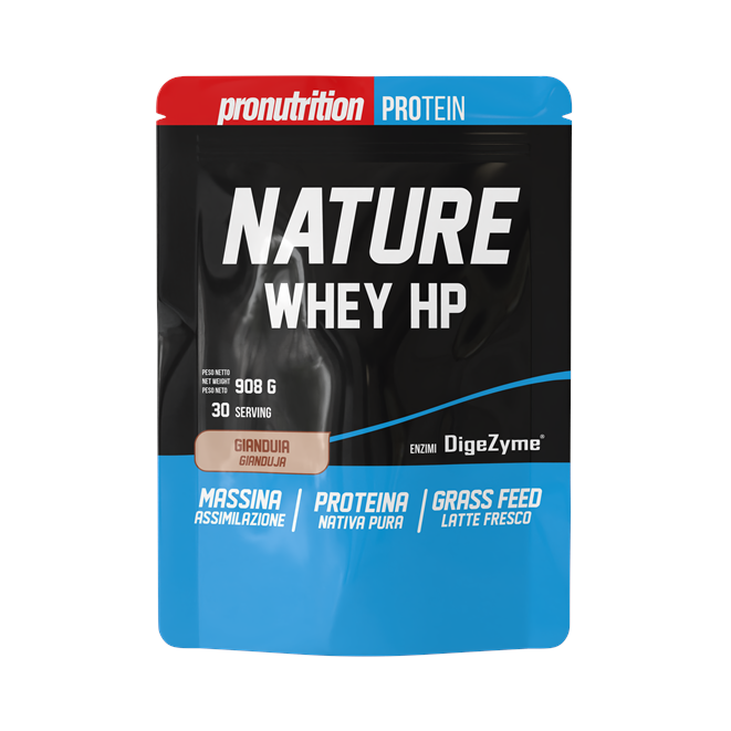 Pronutrition Natural Whey HP 908g Gianduia Proteine Isolate con Enzimi DIgestivi per Massa e Recupero