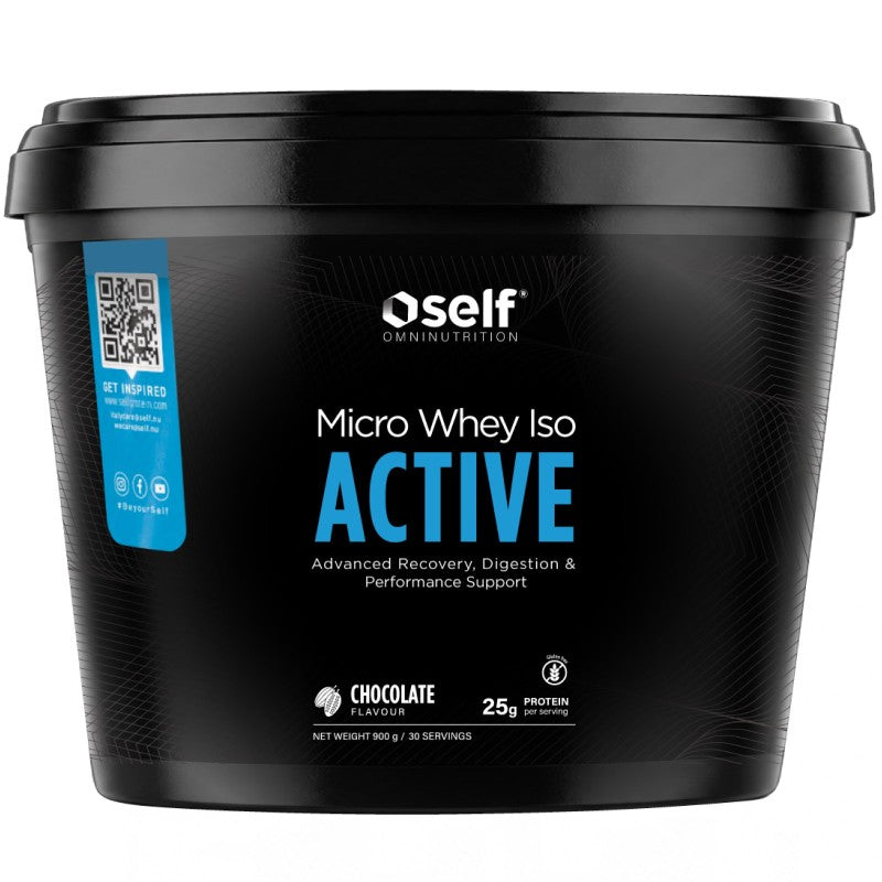 Self Omninutrition Micro Whey Iso Active 900g Cioccolato Proteine Isolate in Polvere per Recupero