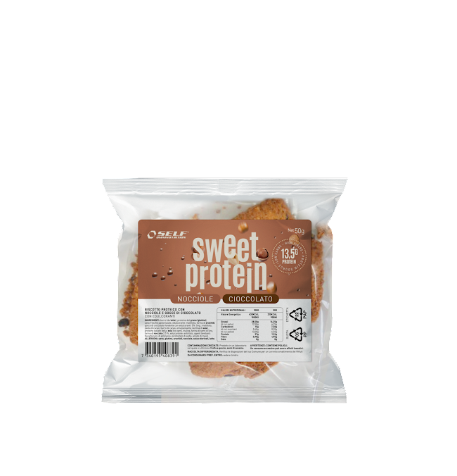 Self Omninutrition Sweet Protein 50g Nocciole Cioccolato Biscotto Proteico Zero da Caffè o Colazione Keto - NutriWorld.it