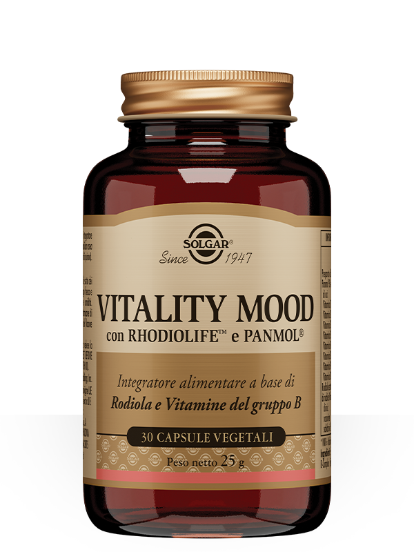 Solgar Vitality Mood 30 Capsule Vegetali con Rodiola  e Vit. B Tonico Adattogeno per Energia