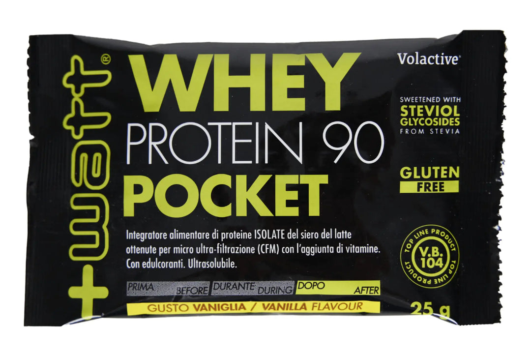 +Watt Whey Protein 90 25g Vaniglia Proteine Isolate in Polvere al 90% con vitamine
