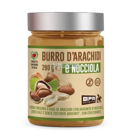 BPR Nutrition Burro d'Arachidi e Nocciola 280 g Senza Sale e Zuccheri