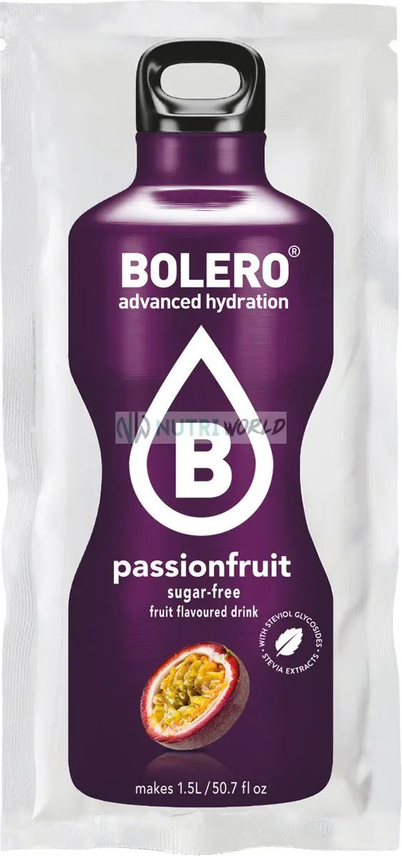 Bolero Drink Bevanda in Bustina da 9 g Passion Fruit Zero Frutto della Passione Senza Glutine e Zucchero Bolero Drink