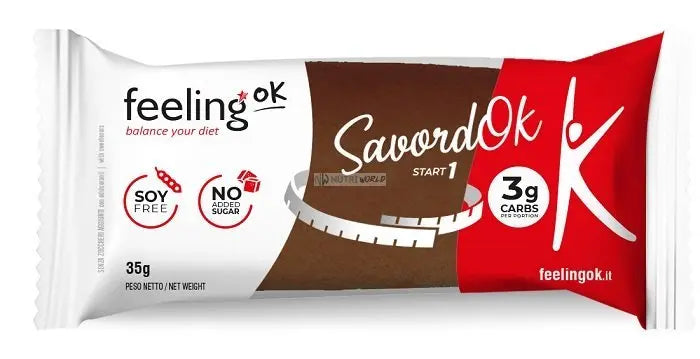 Feeling Ok Savordok Start 35g Cacao Biscotto Savoiardo Proteico Zero per Colazione e Snack