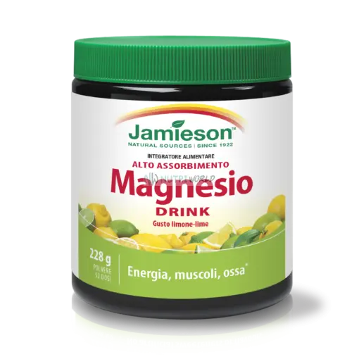 Jamieson Magnesio Drink 228 g Limone Lime per Energia e Recupero Jamieson