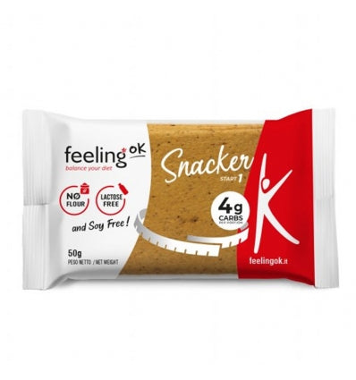 Feeling Ok Snacker Start 1 50g Pomodoro e Paprika Crackers Proteico Snack Salato Zero Spuntino Keto